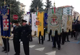 Il gonfalone della Città di Busca alla sfilata di domenica scorsa